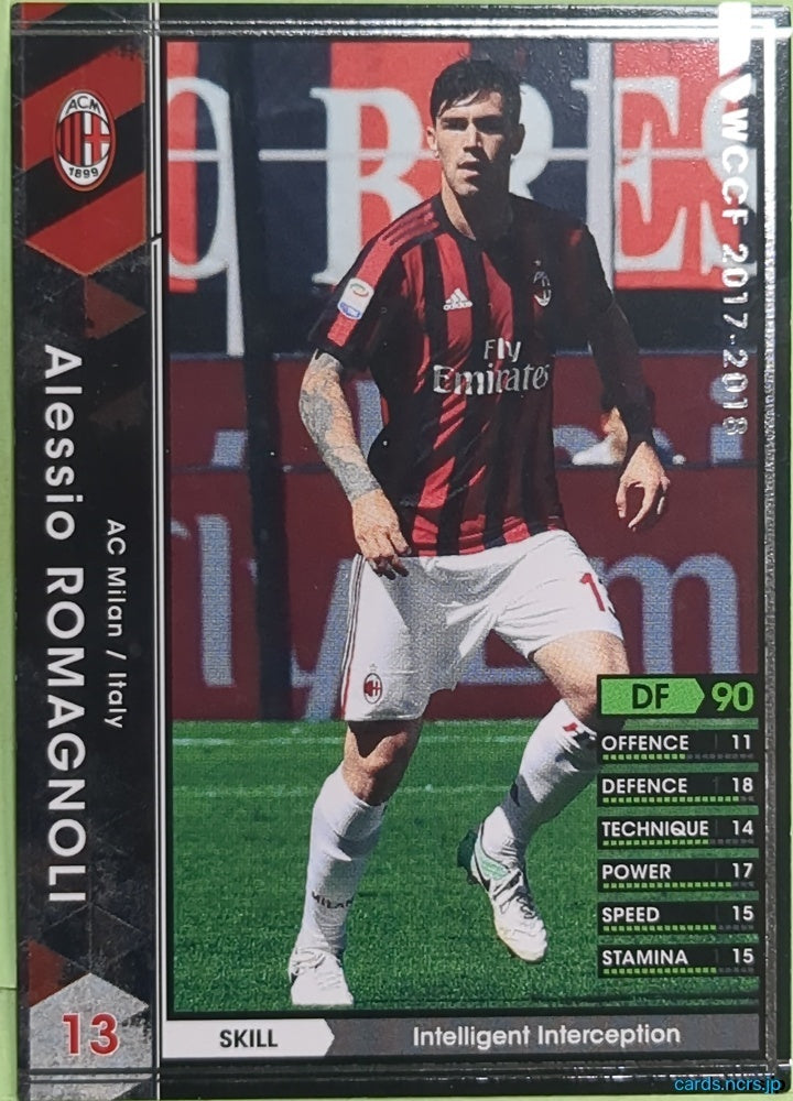 Panini WCCF Football WCCF/2017-2018-A19/51 N Alessio ROMAGNOLI Trading Card EX