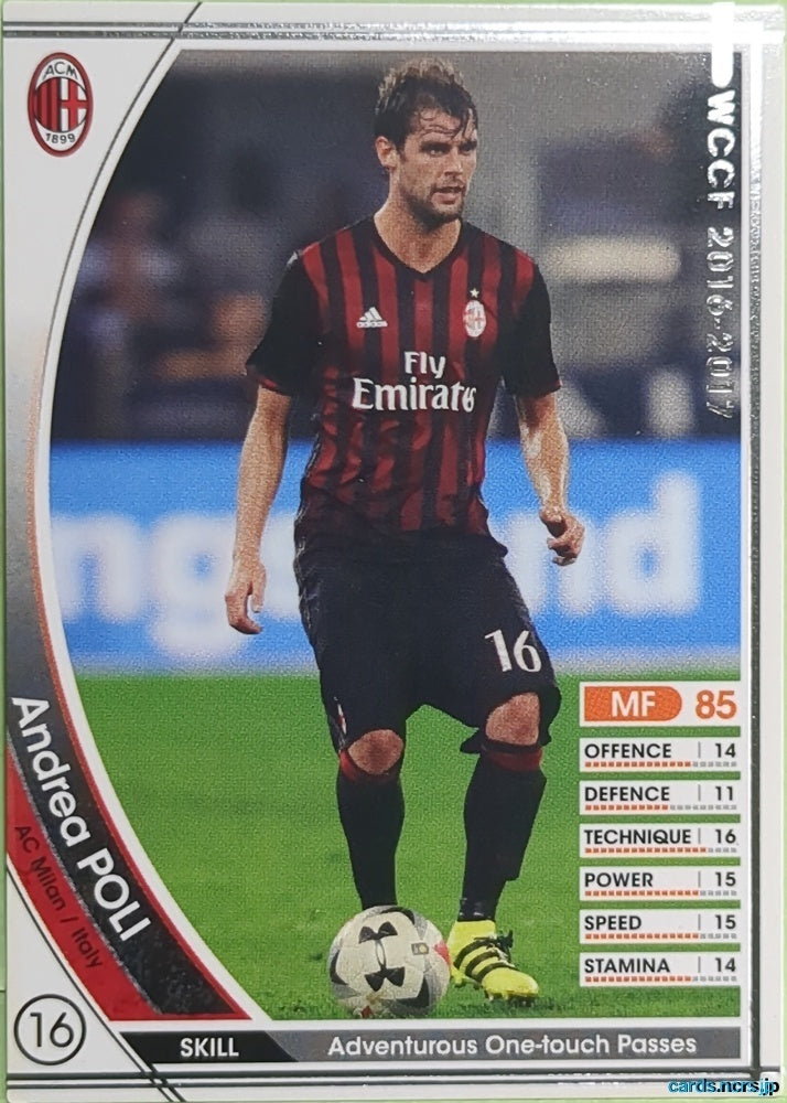 Panini WCCF Football WCCF/2016-2017-188/389 N Andrea Poli Trading Card EX