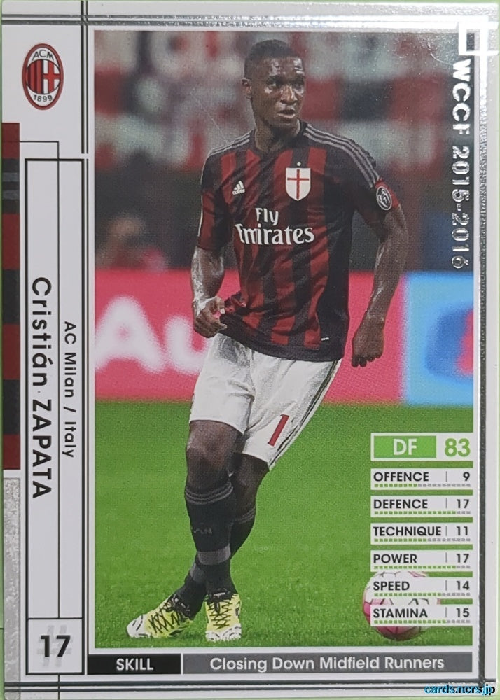 Panini WCCF Football WCCF/2015-2016-151/347 N Cristian Zapata Trading Card EX