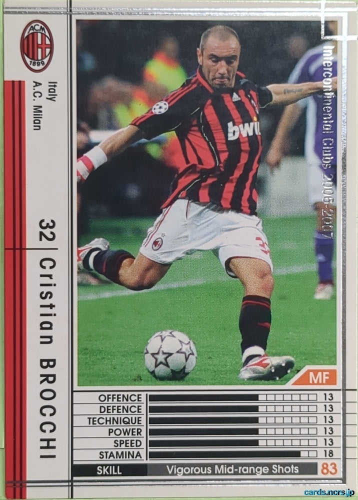 Panini WCCF Football WCCF/2006-2007-280/384 N Cristian Brocchi Trading Card EX