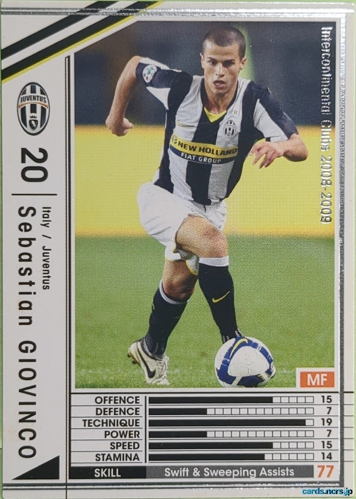 Panini WCCF Football WCCF/2008-2009-265/352 N Sebastian Giovinco Trading Card EX