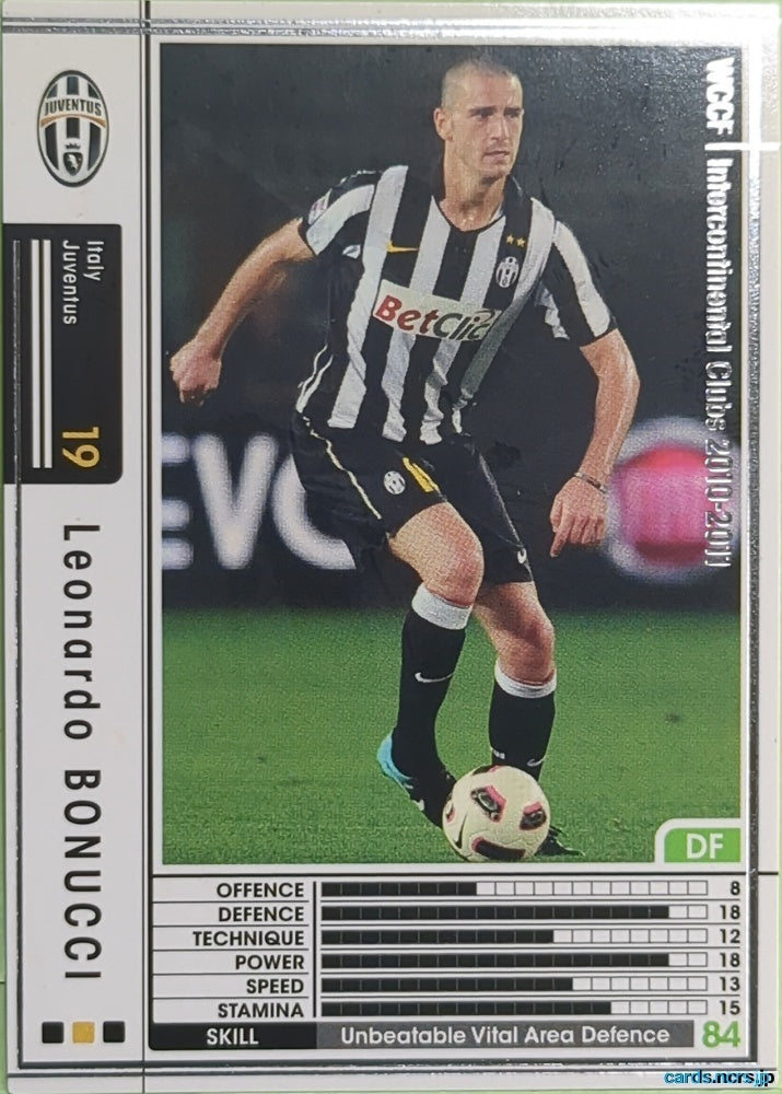 Panini WCCF Football WCCF/2010-2011-A03/48 N Leonardo Bonucci Trading Card EX