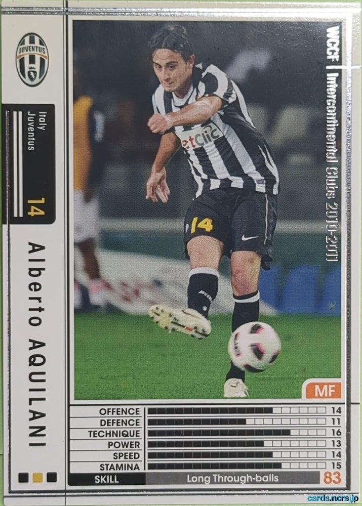 Panini WCCF Football WCCF/2010-2011-A08/48 N Alberto Aquilani Trading Card EX