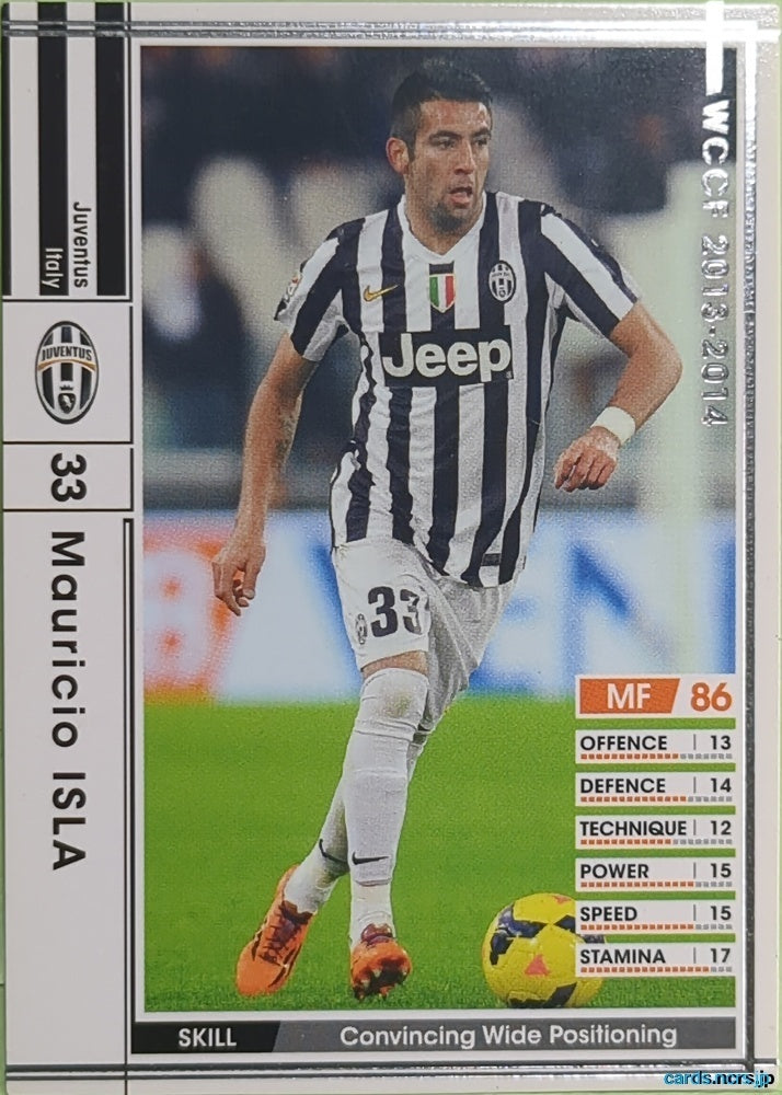 Panini WCCF Football WCCF/2013-2014-184/385 N Mauricio Isla Trading Card EX