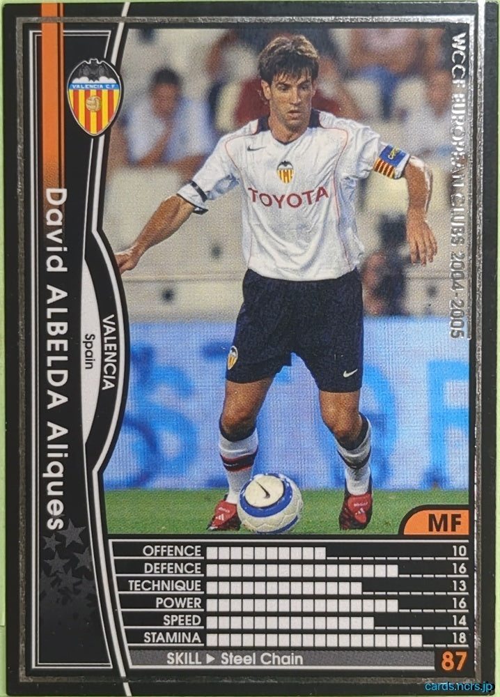 Panini WCCF Football WCCF/2004-2005-215/224 N David Albelda Aliques Trading Card EX
