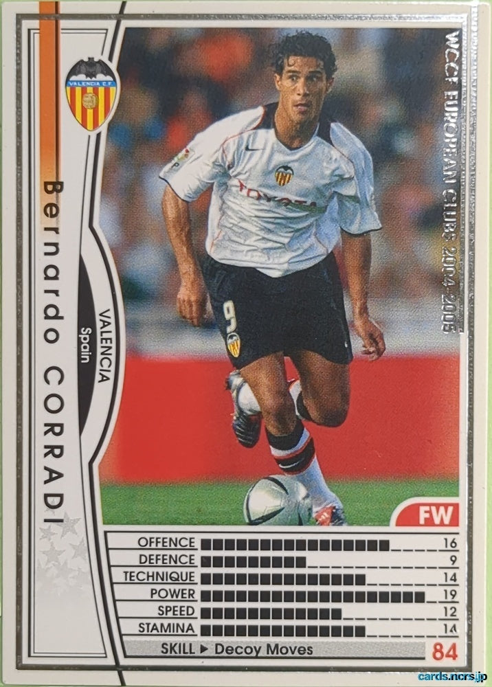 Panini WCCF Football WCCF/2004-2005-222/224 N Bernardo CORRADI Trading Card EX