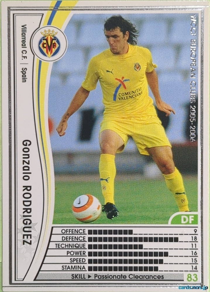 Panini WCCF Football WCCF/2005-2006-325/336 N Gonzalo RODRIGUEZ Trading Card EX