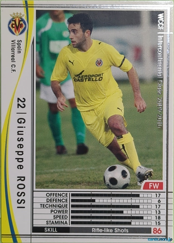 Panini WCCF Football WCCF/2009-2010-384/384 N Giuseppe ROSSI Trading Card EX
