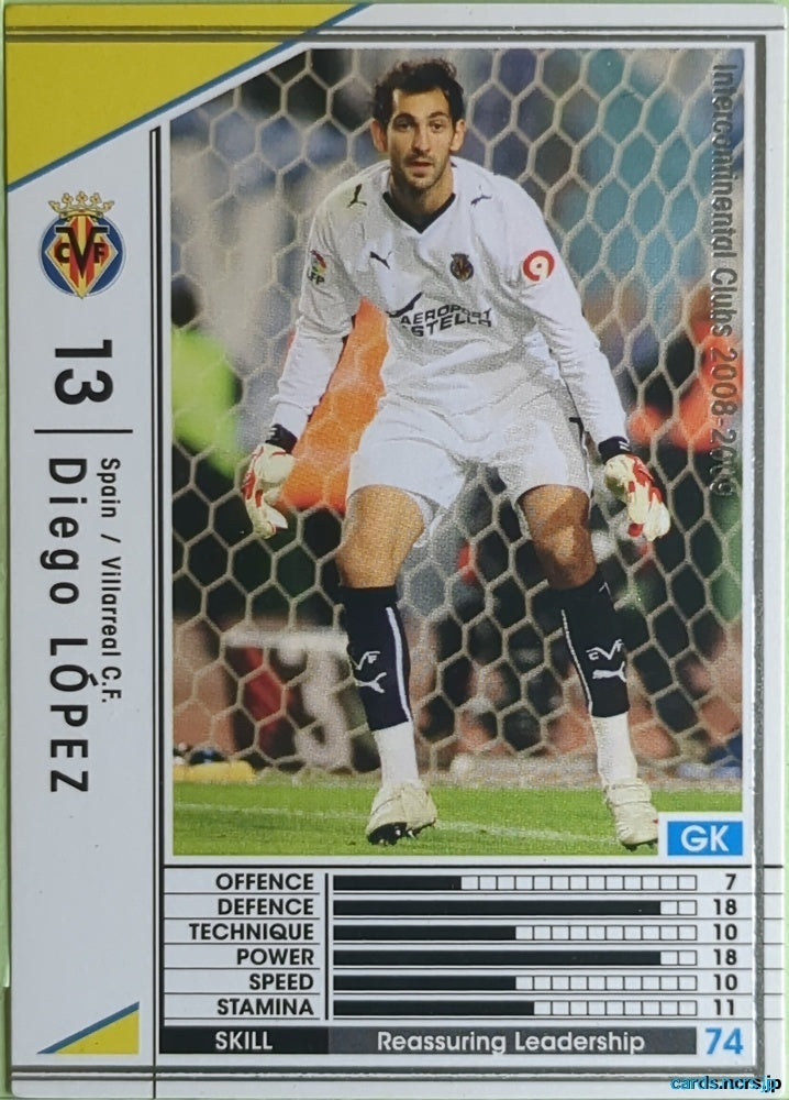 Panini WCCF Football WCCF/2008-2009-337/352 N Diego Lopez Trading Card EX