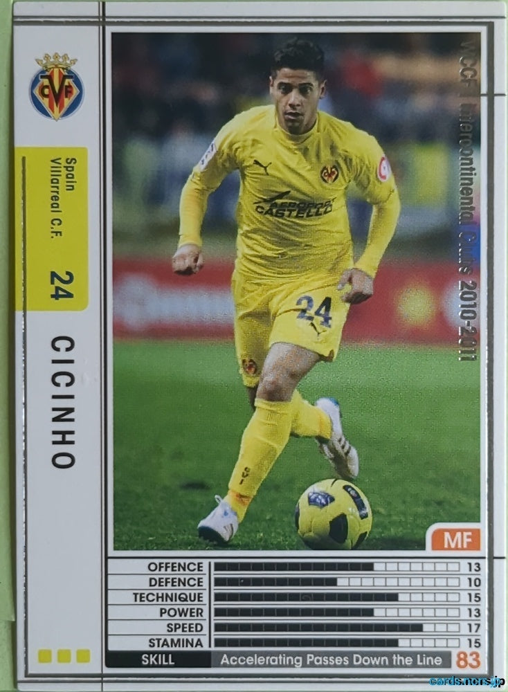 Panini WCCF Football WCCF/2010-2011-346/352 N Cicinho Trading Card EX