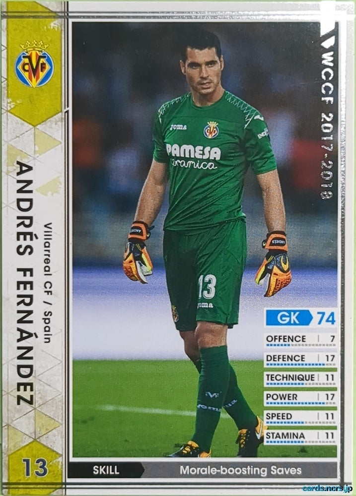 Panini WCCF Football WCCF/2017-2018-257/272 N Andrés Fernández Trading Card EX