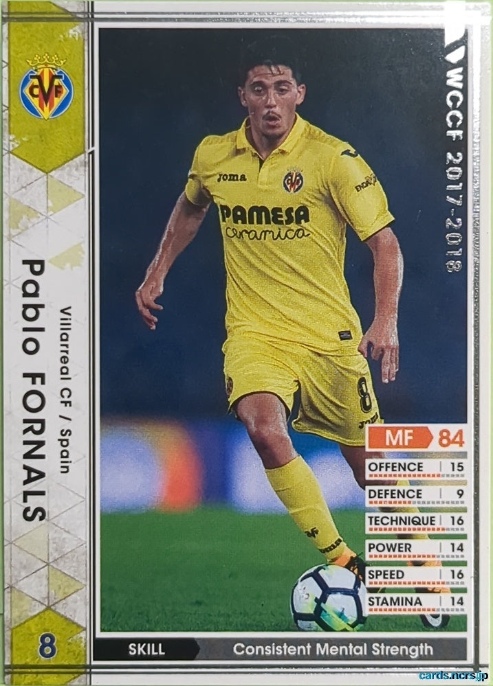 Panini WCCF Football WCCF/2017-2018-264/272 N Pablo FORNALS Trading Card EX