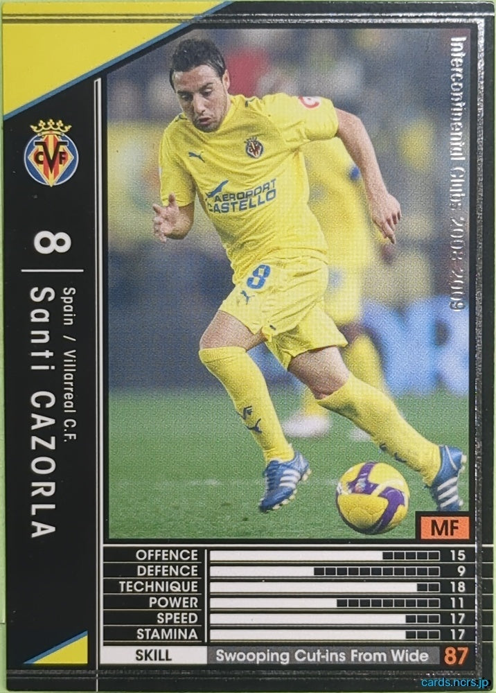 Panini WCCF Football WCCF/2008-2009-343/352 N Santi Cazorla Trading Card EX