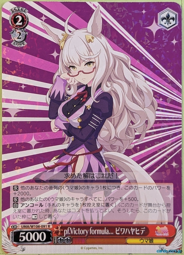 Weiss Schwarz Uma Musume UMA/W106-091R R Biwa Hayahide Trading Card NM