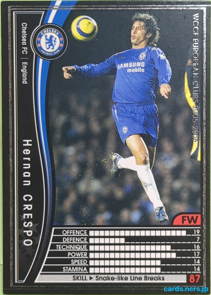 Panini WCCF Football WCCF/2005-2006-030/336 N Hernan Crespo Trading Card EX