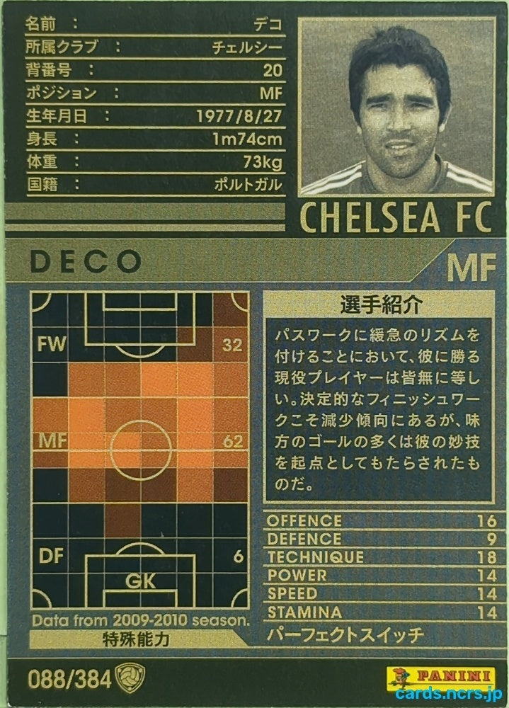 Panini WCCF Football WCCF/2009-2010-088/384 N Deco Trading Card EX