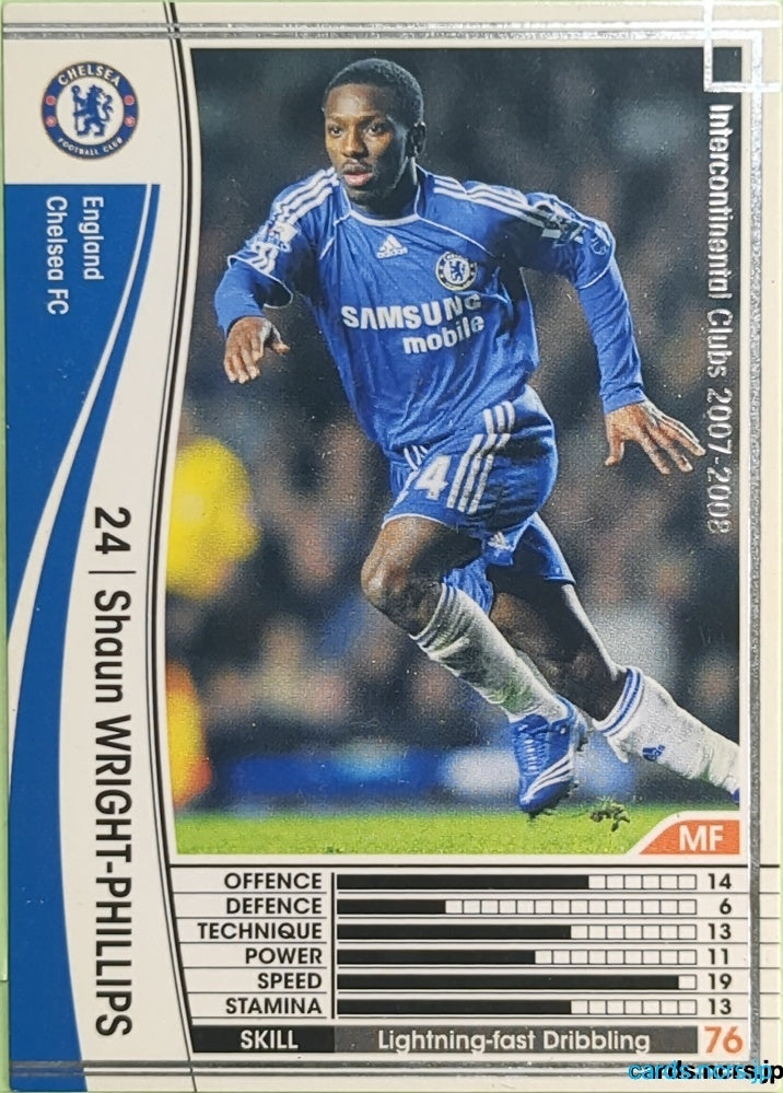 Panini WCCF Football WCCF/2007-2008-109/336 N Shaun Wright-Phillips Trading Card EX