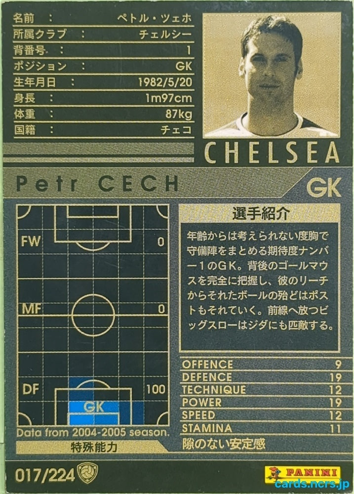 Panini WCCF Football WCCF/2004-2005-017/224 N Petr Cech Trading Card EX