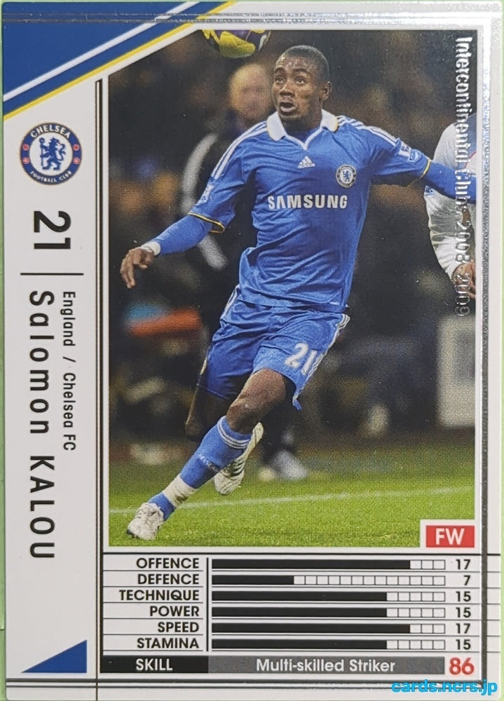 Panini WCCF Football WCCF/2008-2009-096/352 N Salomon KALOU Trading Card EX
