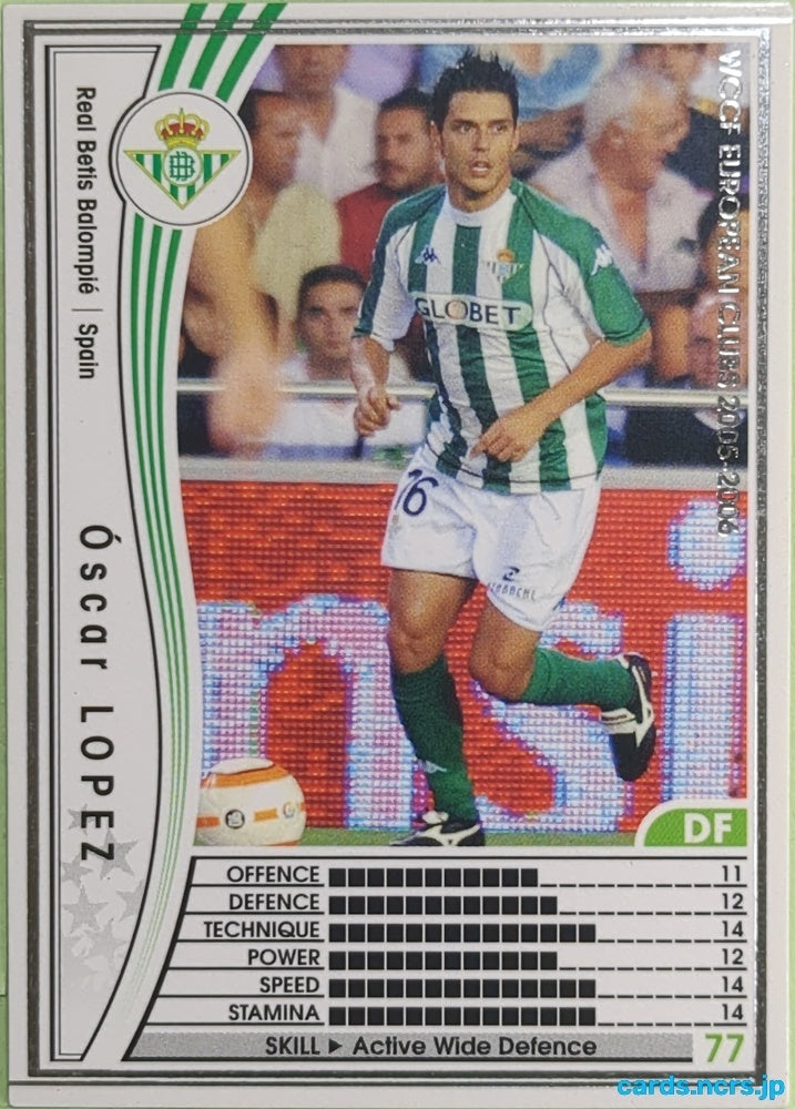 Panini WCCF Football WCCF/2005-2006-291/336 N Óscar Lopez Trading Card EX