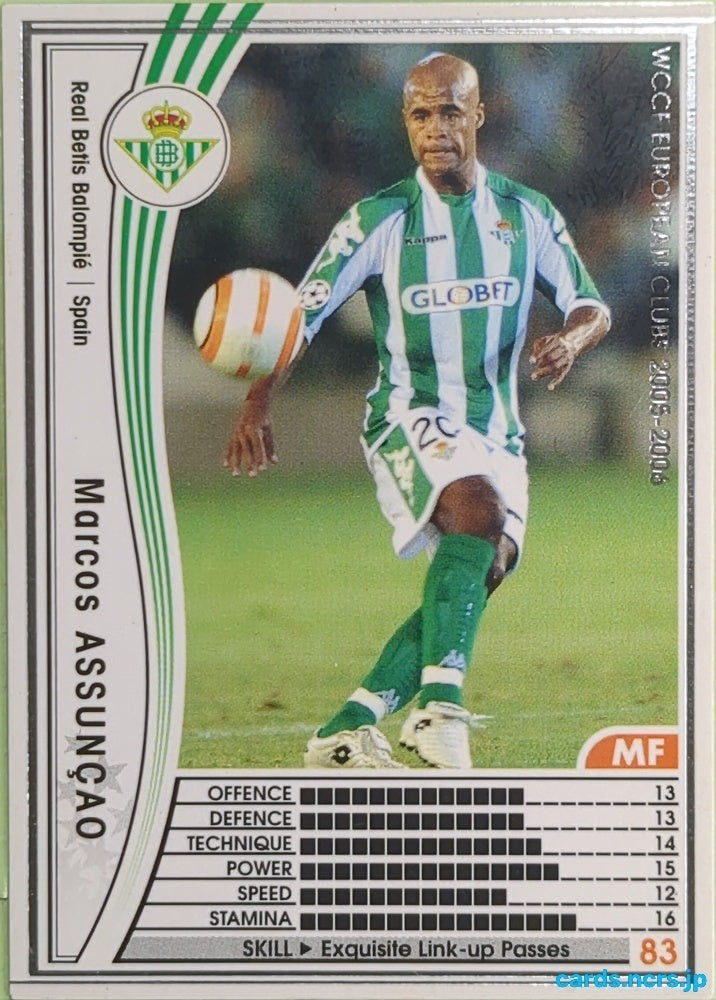 Panini WCCF Football WCCF/2005-2006-296/336 N Marcos Assuncao Trading Card EX