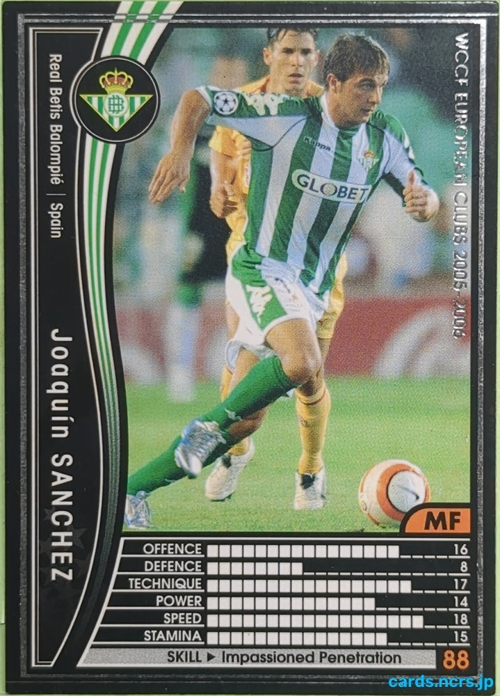Panini WCCF Football WCCF/2005-2006-301/336 N Joaquin Sanchez Trading Card EX