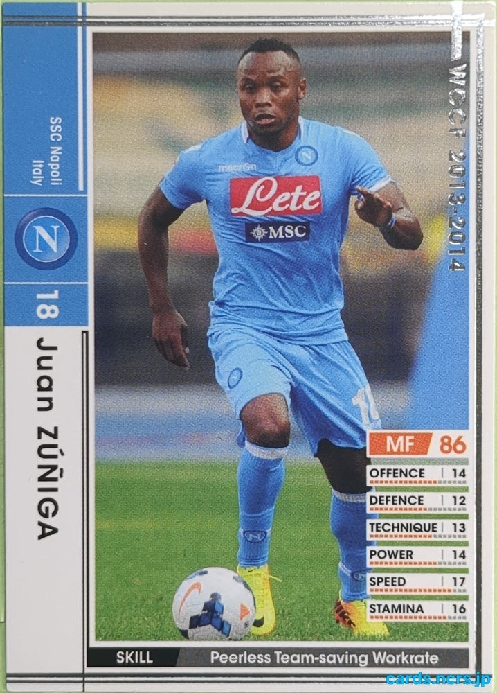Panini WCCF Football WCCF/2013-2014-203/385 N Juan Zúñiga Trading Card EX