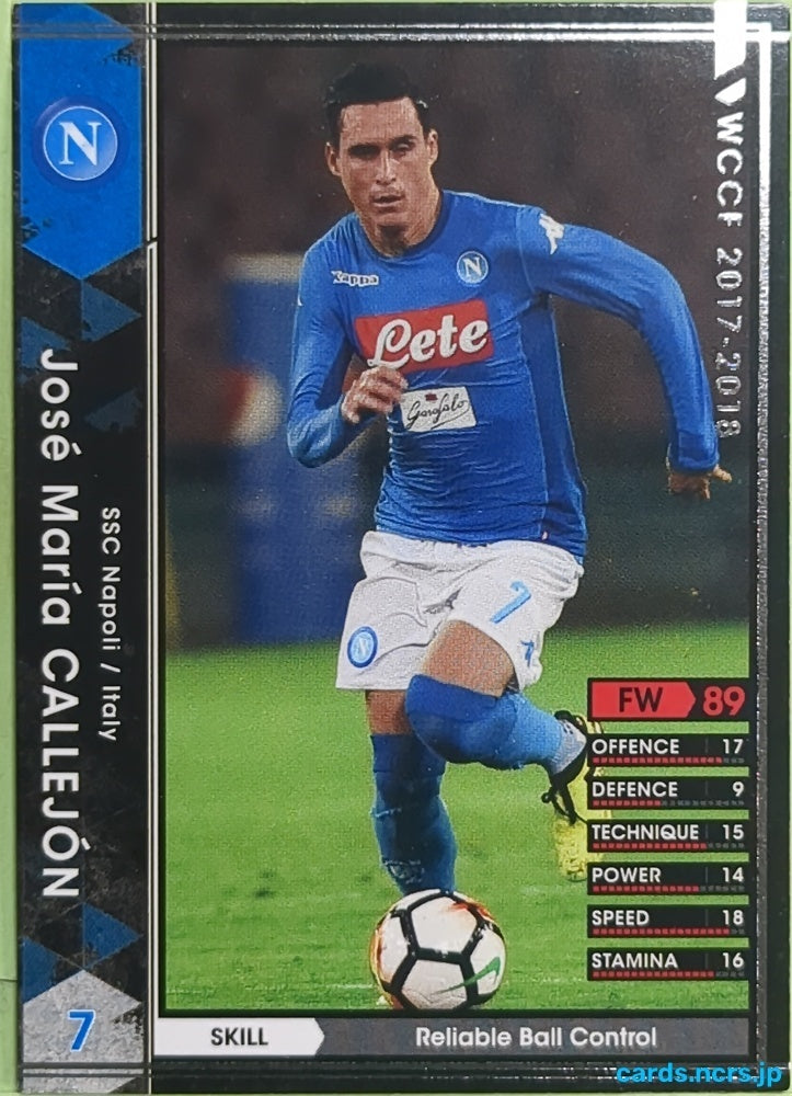 Panini WCCF Football WCCF/2017-2018-173/272 N José María CALLEJÓN Trading Card EX