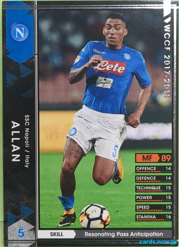 Panini WCCF Football WCCF/2017-2018-168/272 N ALLAN Trading Card EX