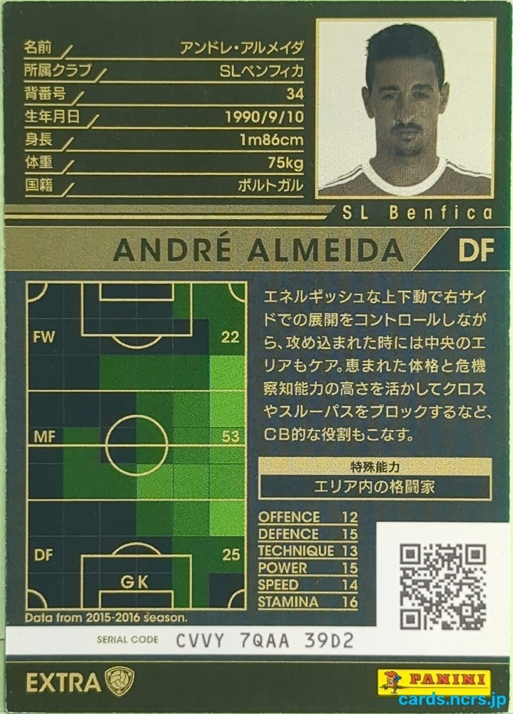 Panini WCCF Football WCCF/2015-2016-EXTRA-ALMEIDA André Almeida Trading Card EX