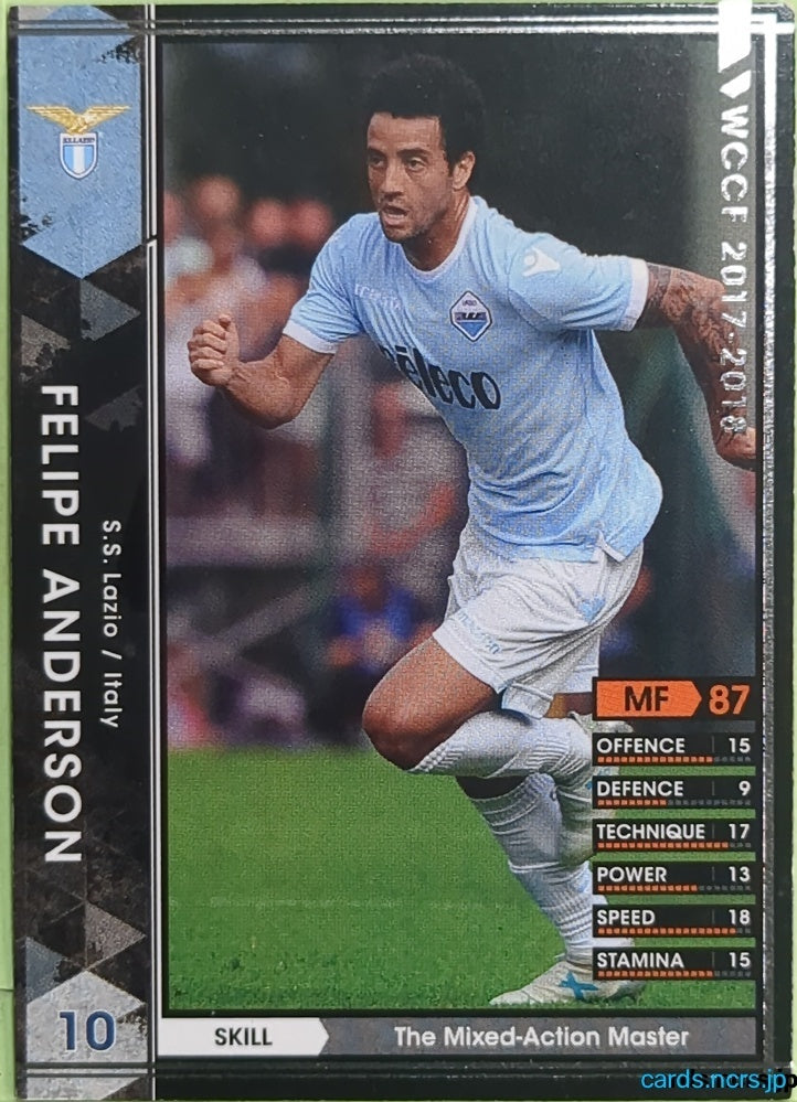 Panini WCCF Football WCCF/2017-2018-185/272 N Felipe Anderson Trading Card EX