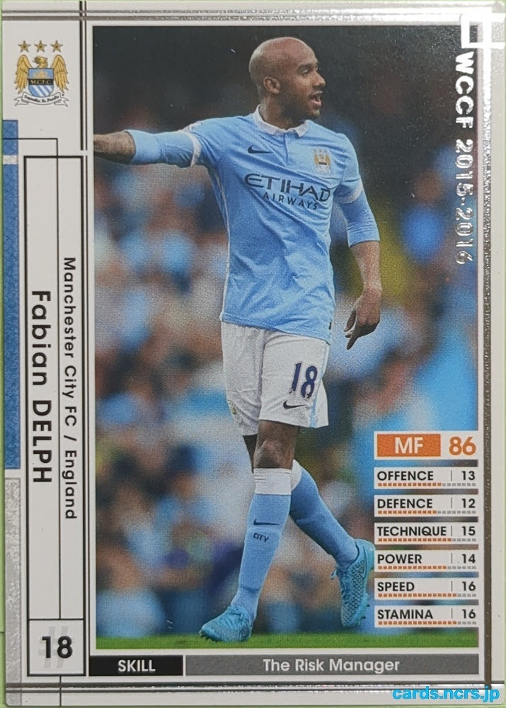 Panini WCCF Football WCCF/2015-2016-056/347 N Fabian Delph Trading Card EX