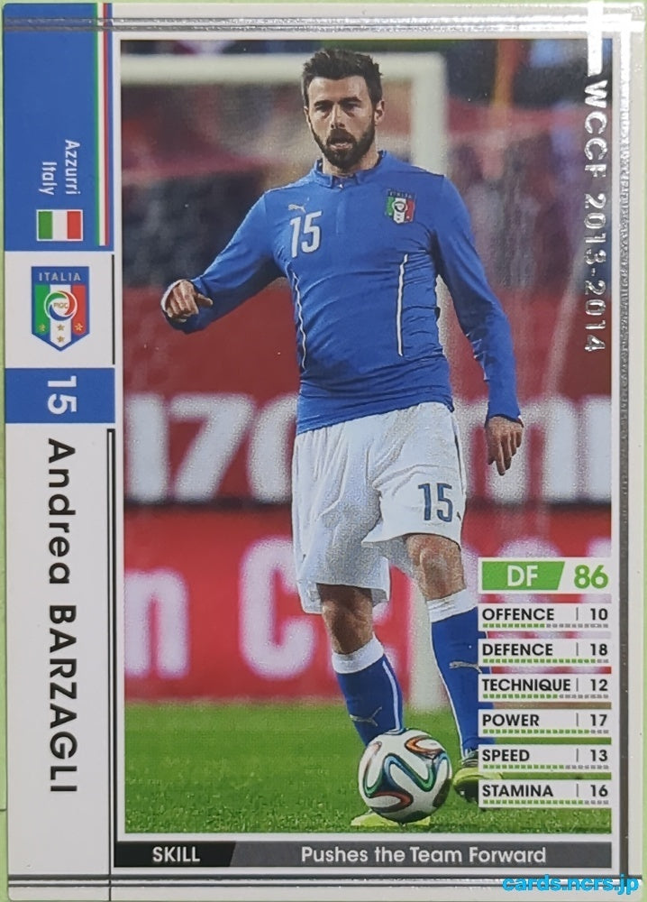 Panini WCCF Football WCCF/2013-2014-339/385 N Andrea Barzagli Trading Card EX