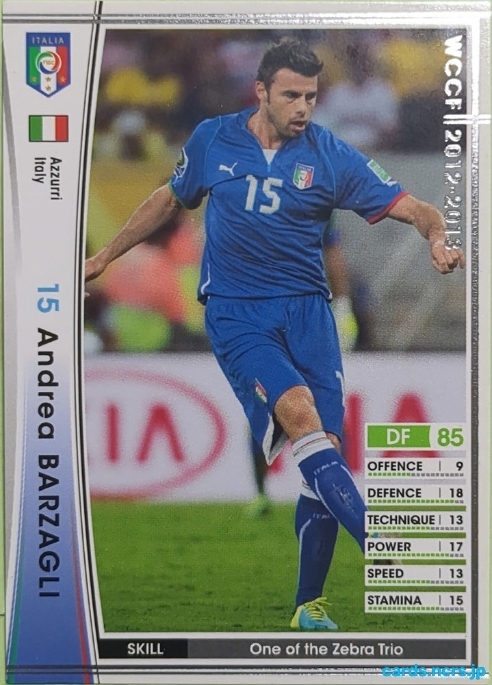 Panini WCCF Football WCCF/2012-2013-A34/80 N Andrea Barzagli Trading Card EX
