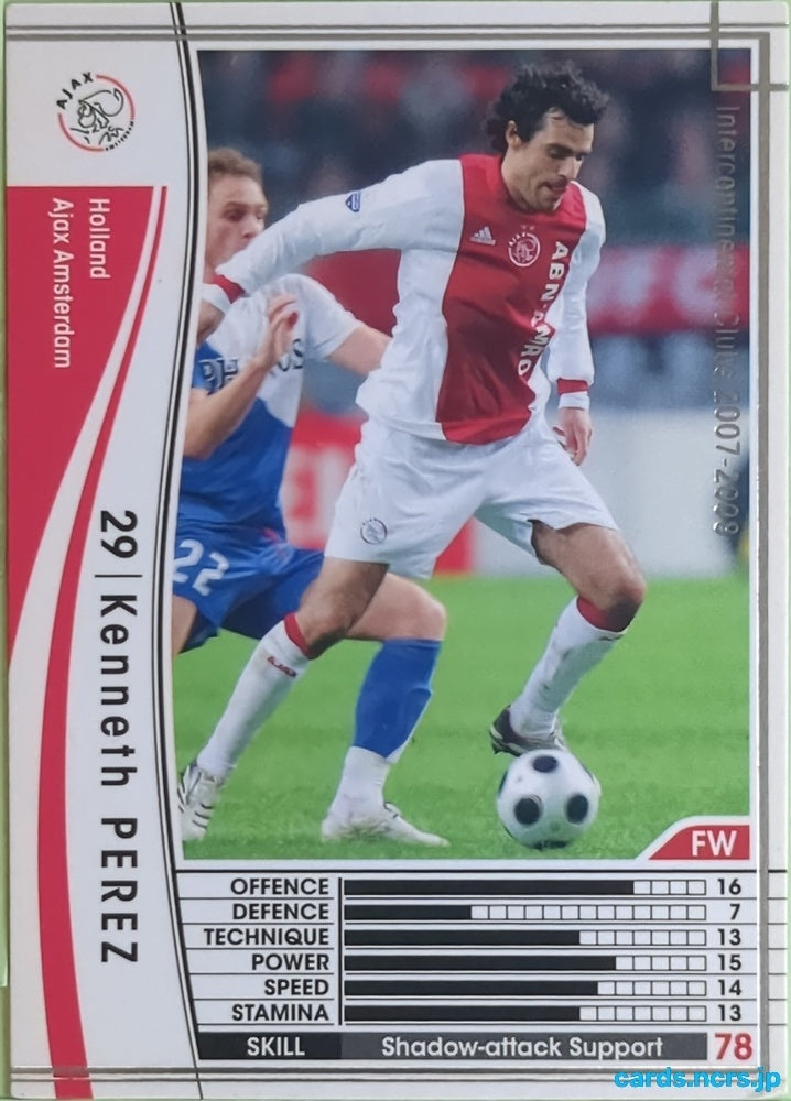 Panini WCCF Football WCCF/2007-2008-190/336 N Kenneth Perez Trading Card EX
