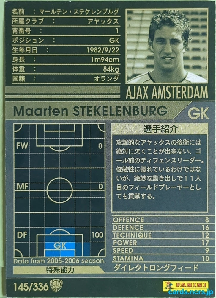 Panini WCCF Football WCCF/2005-2006-145/336 N Maarten Stekelenburg Trading Card EX