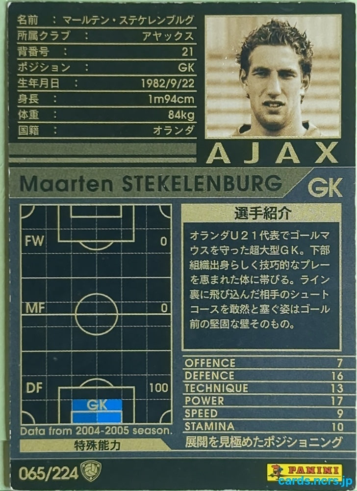 Panini WCCF Football WCCF/2004-2005-065/224 N Maarten Stekelenburg Trading Card EX
