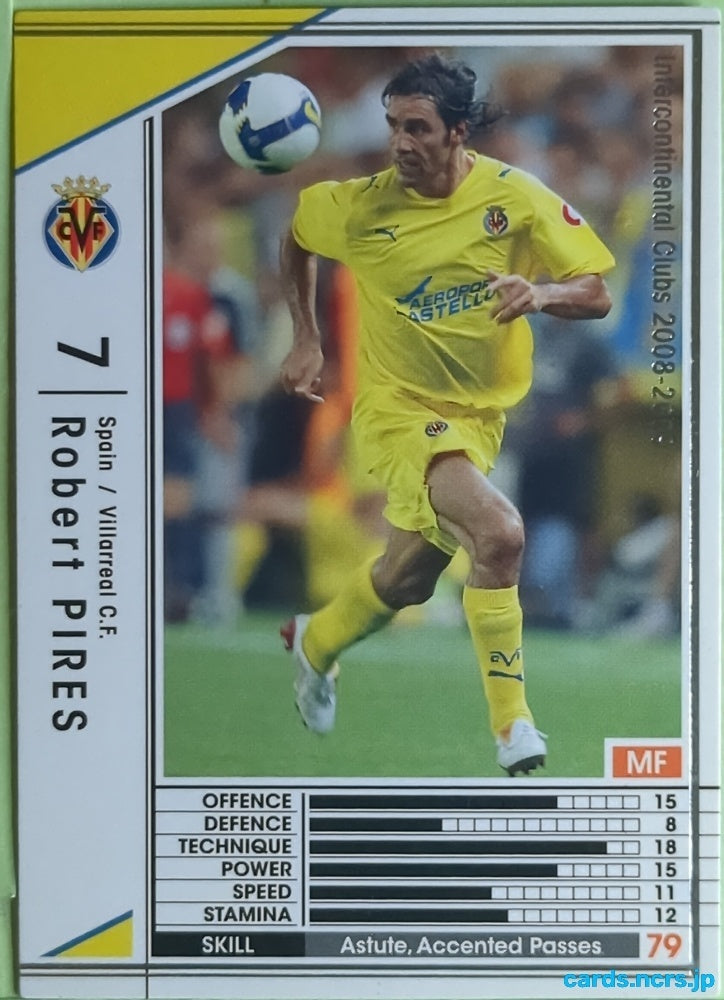 Panini WCCF Football WCCF/2008-2009-347/352 N Robert Pires Trading Card EX