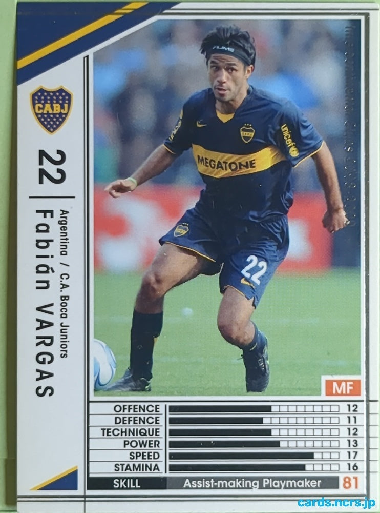 Panini WCCF Football WCCF/2008-2009-013/352 N Fabián VARGAS Trading Card EX