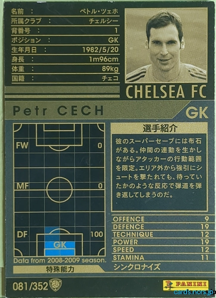 Panini WCCF Football WCCF/2008-2009-081/352 N Petr Cech Trading Card EX