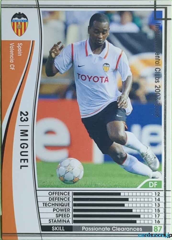 Panini WCCF Football WCCF/2007-2008-325/336 N Miguel Lopes Trading Card EX
