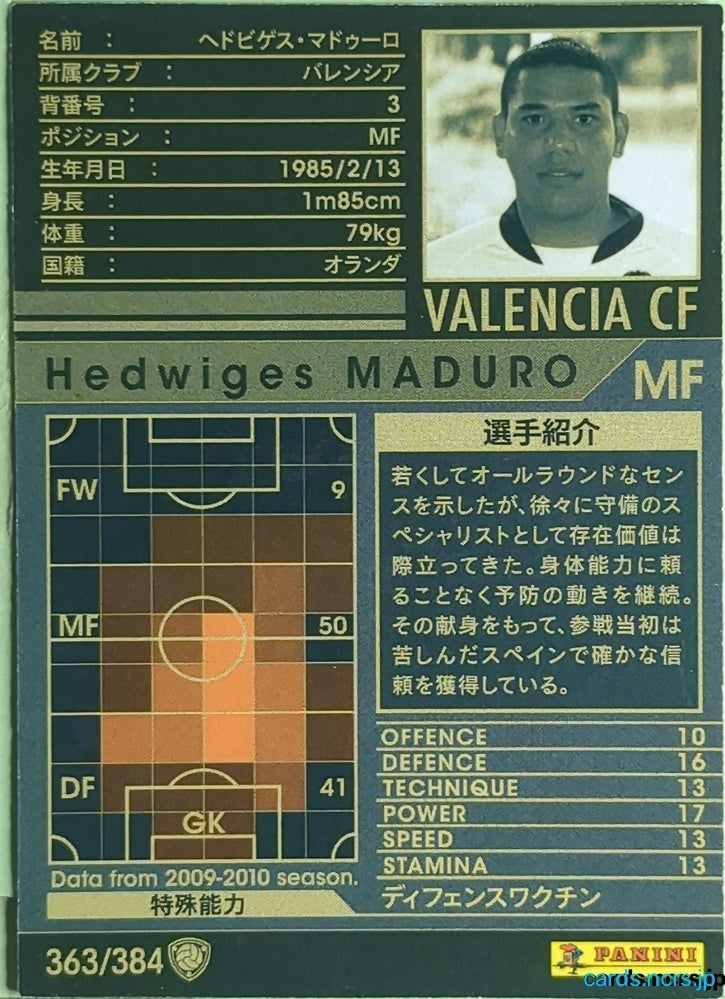 Panini WCCF Football WCCF/2009-2010-363/384 N Hedwiges Maduro Trading Card EX