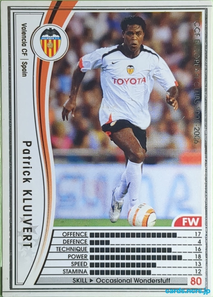 Panini WCCF Football WCCF/2005-2006-318/336 N Patrick Kluivert Trading Card EX