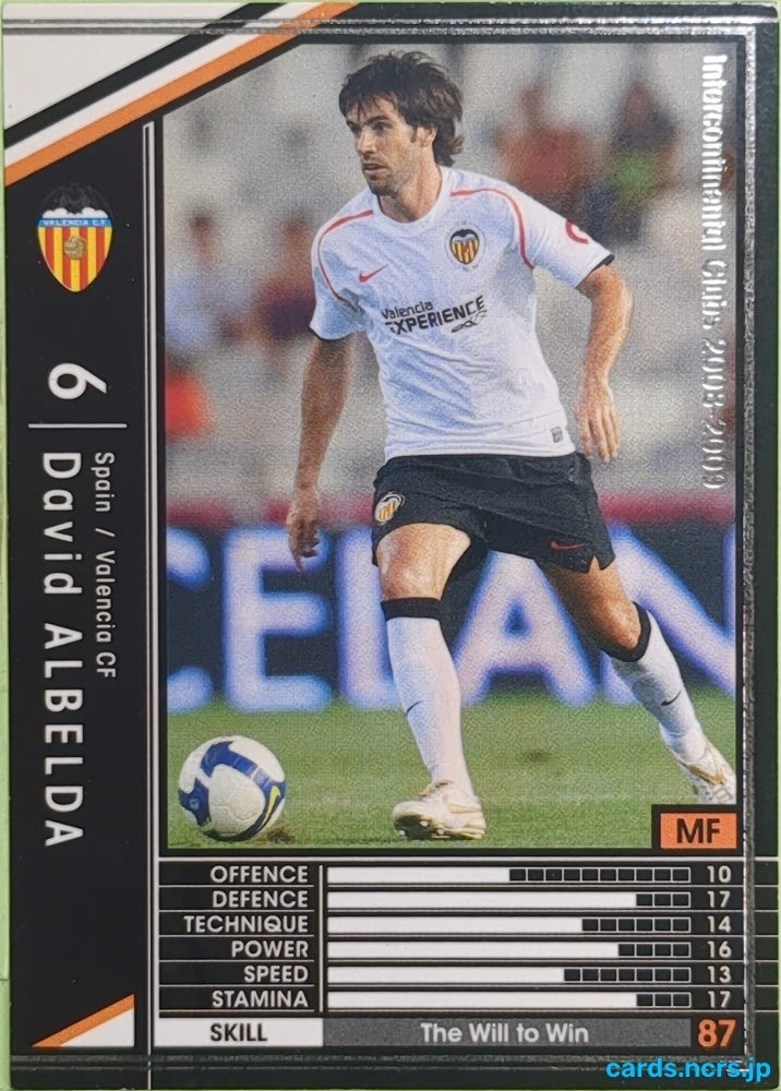 Panini WCCF Football WCCF/2008-2009-327/352 N David Albelda Aliques Trading Card EX