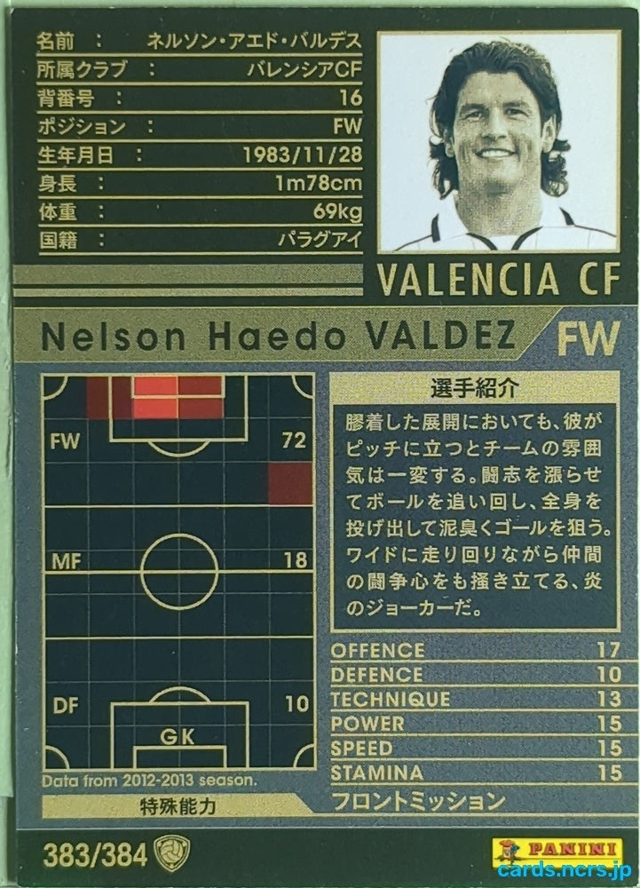 Panini WCCF Football WCCF/2012-2013-383/384 N Nelson Haedo Valdez Trading Card EX