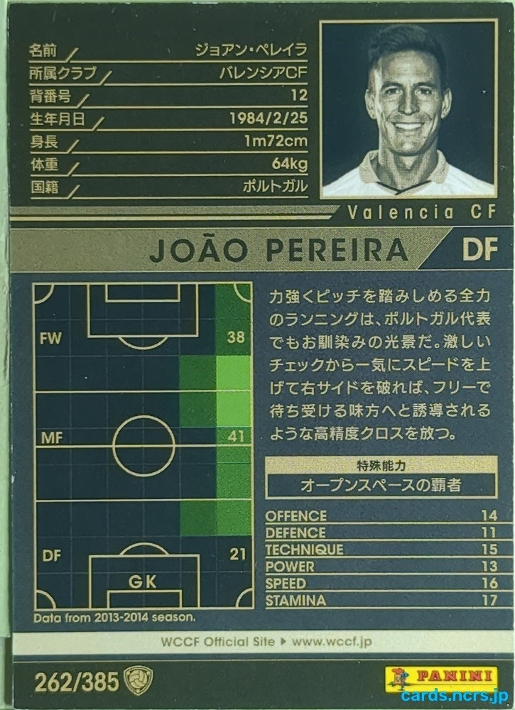 Panini WCCF Football WCCF/2013-2014-262/385 N João Pereira Trading Card EX