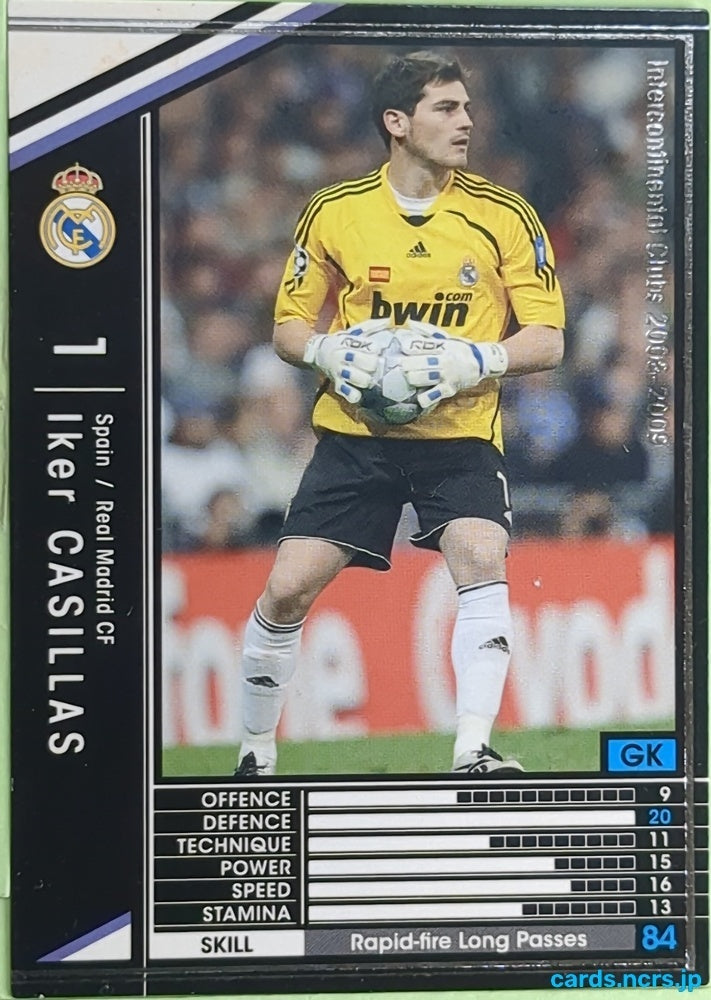 Panini WCCF Football WCCF/2002-2009-305/352 N Iker Casillas Trading Card EX