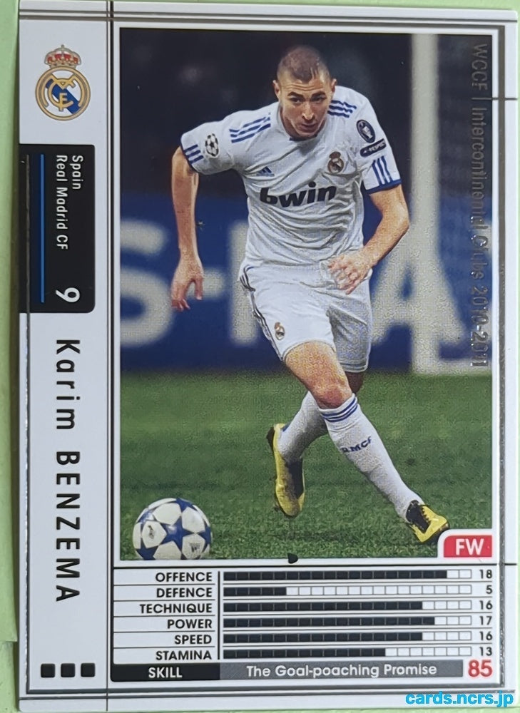 Panini WCCF Football WCCF/2010-2011-302/352 N Karim BENZEMA Trading Card EX