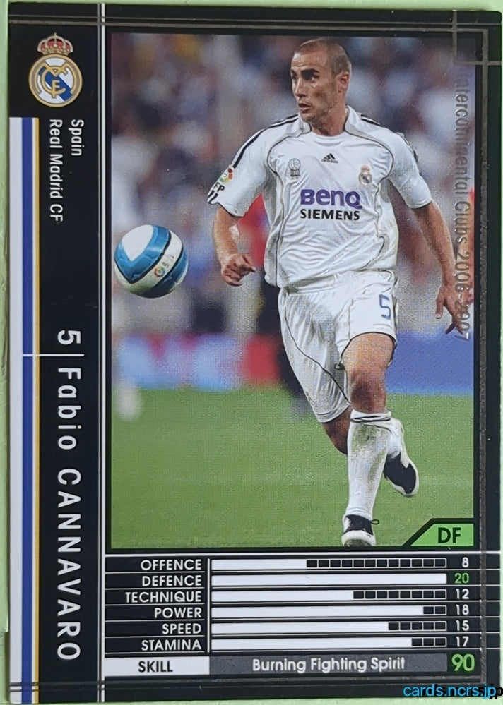 Panini WCCF Football WCCF/2006-2007-354/384 N Fabio Cannavaro Trading Card EX