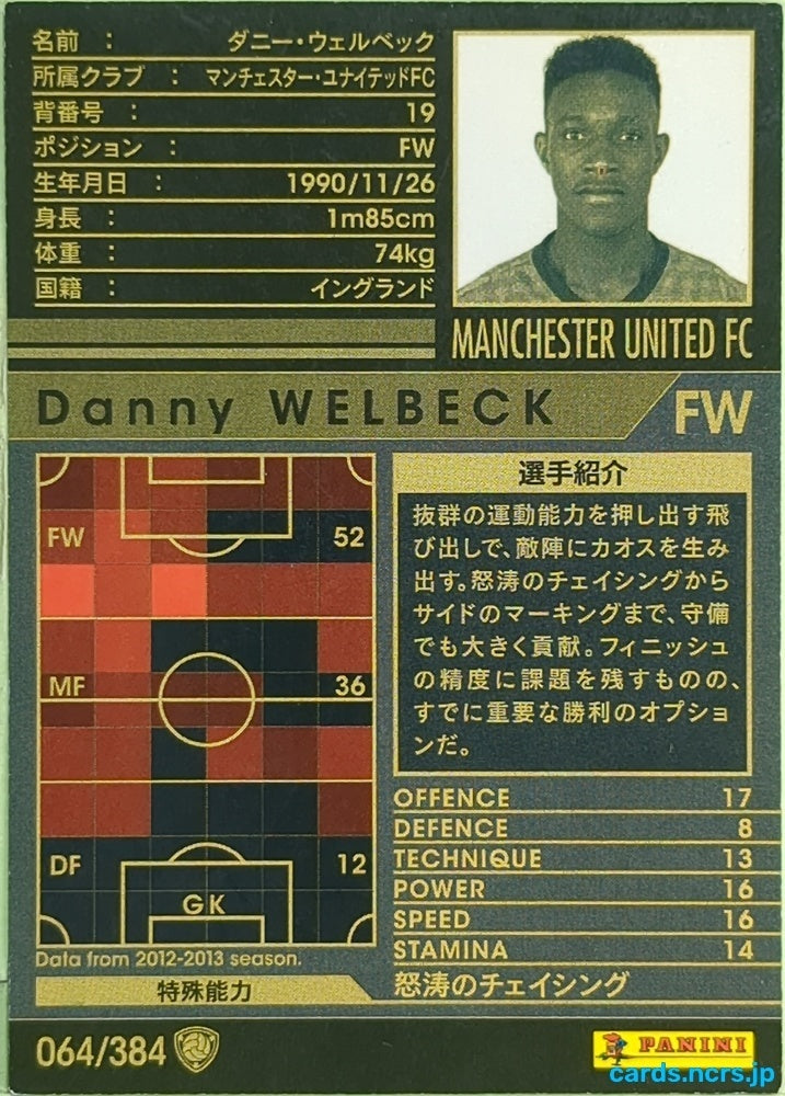 Panini WCCF Football WCCF/2012-2013-064/384 N Danny Welbeck Trading Card EX
